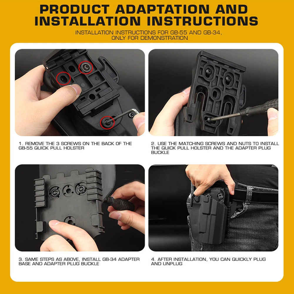 adaptador para coldre de pistola glock cinto tático plataforma qls