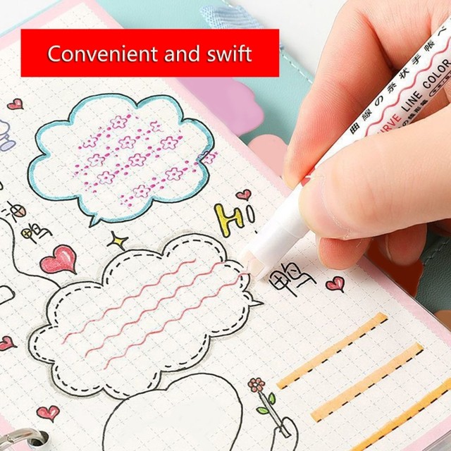 6pcs Different Colors With Different Curve Shape Fine Lines, Pens For Note  Taking,Pens For Teenage Kids Writing Journaling - AliExpress