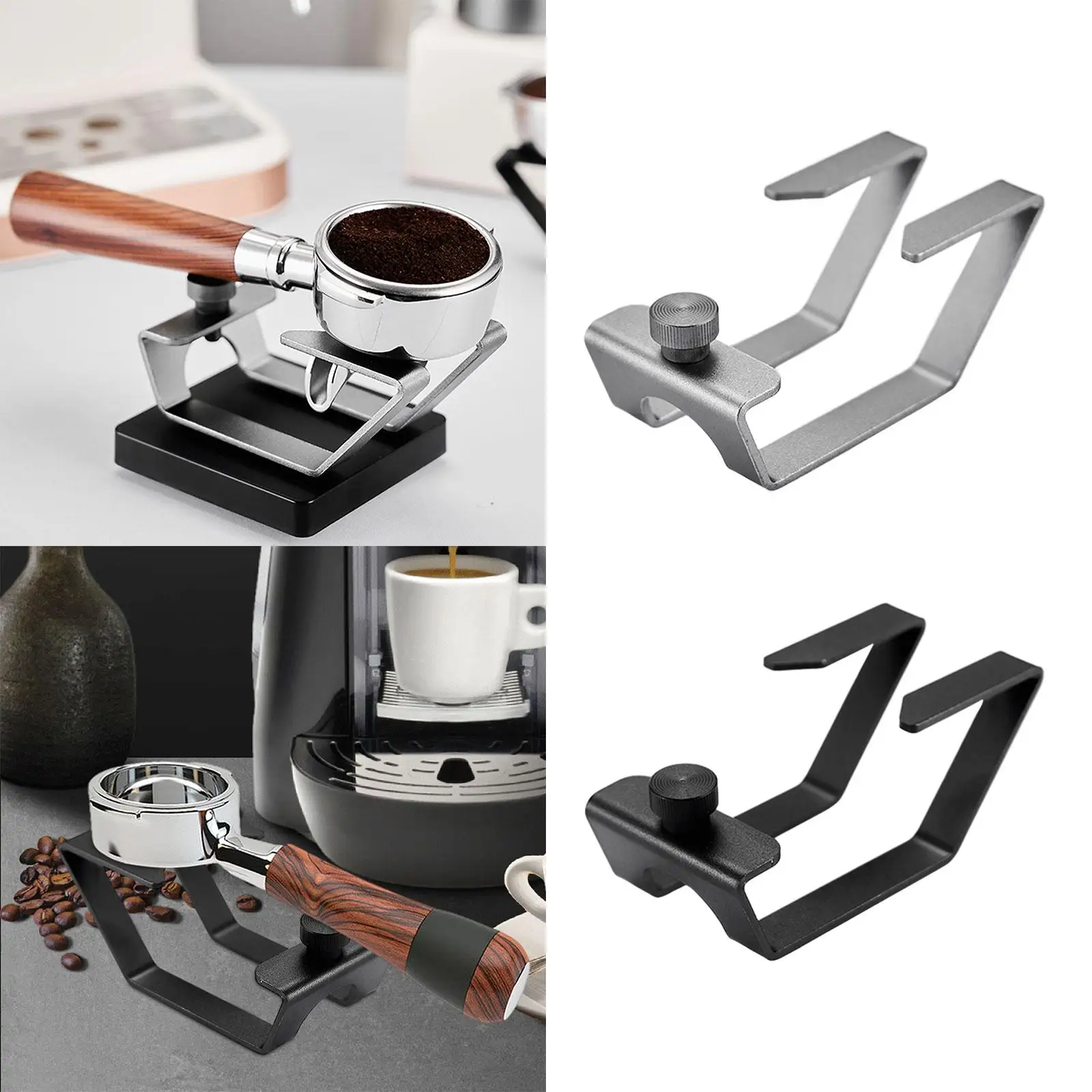 Coffee Tamper Stand Aluminum Espresso Holder Weighing Rack for Espresso Machines Portafilter Single Spout Double Spout Accessory