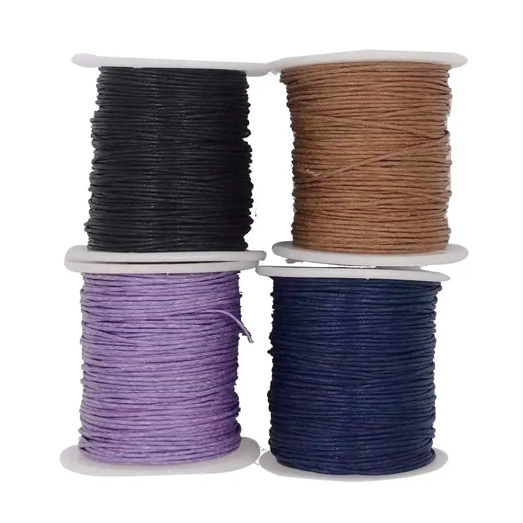 4pcs 80m Waxed Cotton Cord String Thread Rope Spool Jewelry Making Braid DIY