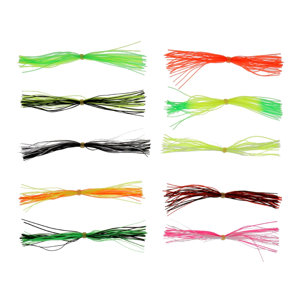 10 Bundles/300pcs Fly Tying Threads Skirts Straps for Fishing Flies Lures Bionic Beard Making DIY