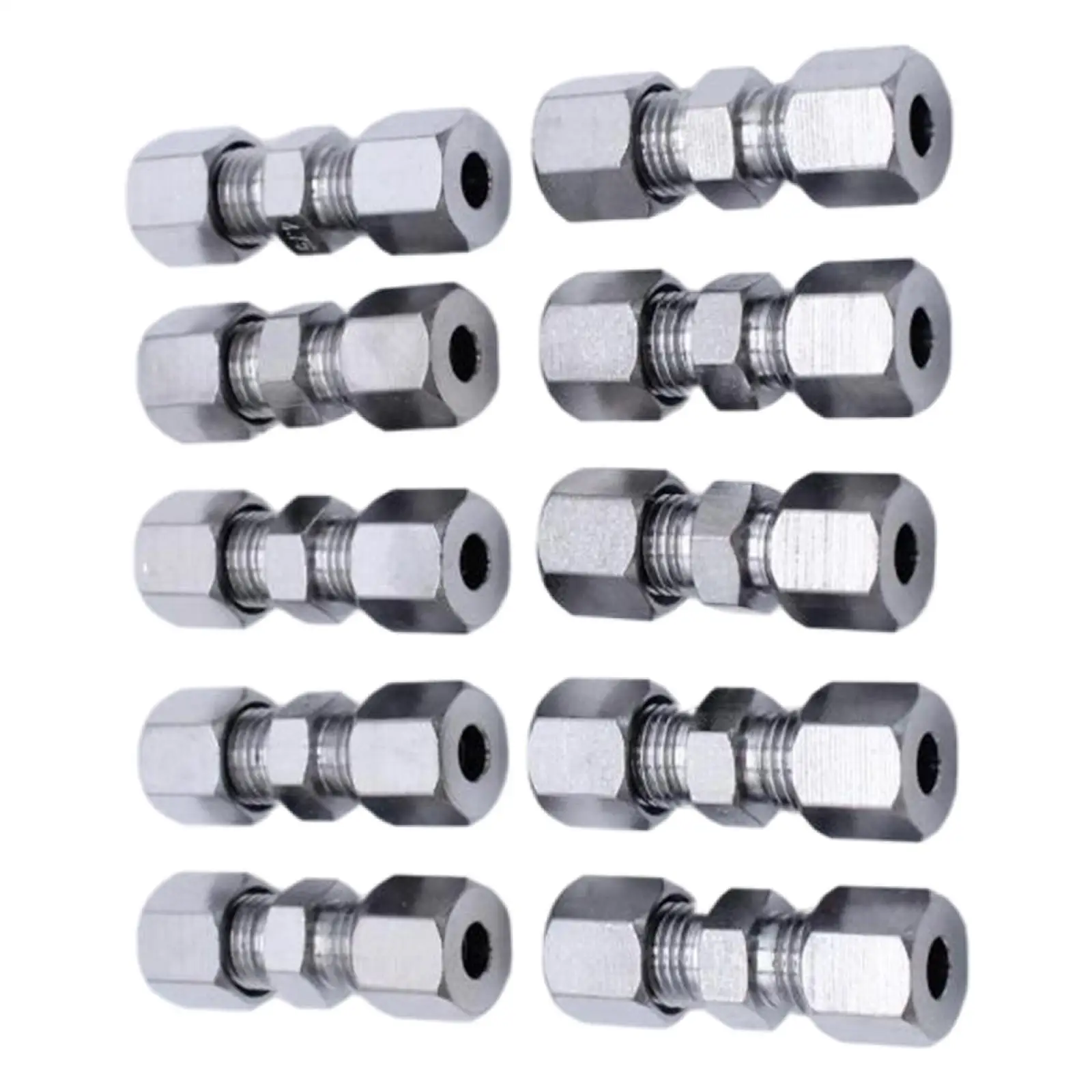 Brake Line Connector 3/16 inch Fittings Assortment 10Pcs Compression Union Adapter Fits for 3/16 inch Tube 4.75mm Brake Line