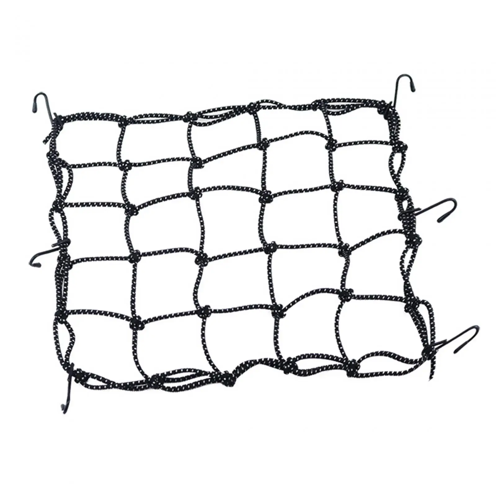 Reflection Motorcycle Cargo Net with Metal Hooks Luggage Thicken Netting