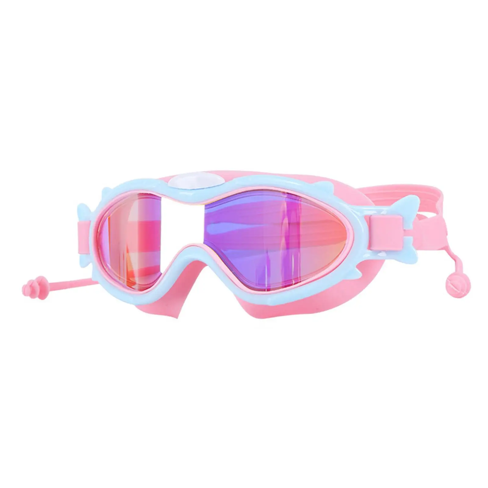 Kids Swimming Goggles with Ear Swim Goggles for Kids 6-14 Boys Girls Blue Pink