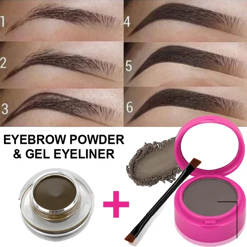 Best of Matte Eyeliner Eyebrow Cream Gel 2 In 1 Waterproof Long Lasting Contouring Brown Black Brow Cream With Brushes Makeup Cosmetics Reviews & Tips