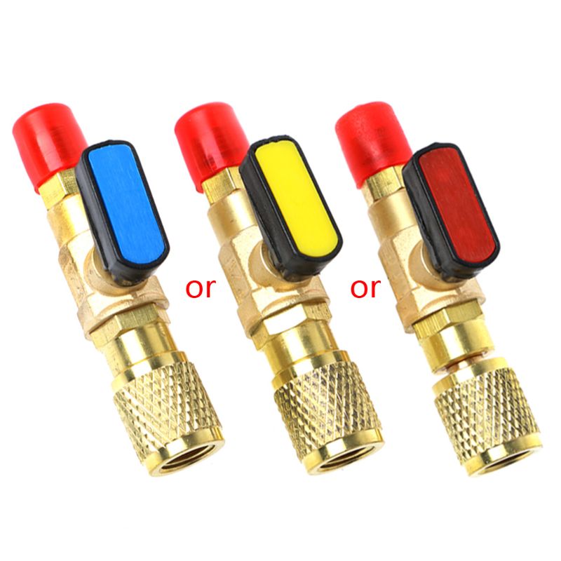 R22 Kältemittel 1/4 "Stecker Auf 1/4" Female AC Lade Schläuche Gerade Ball Ventile – Detail 1