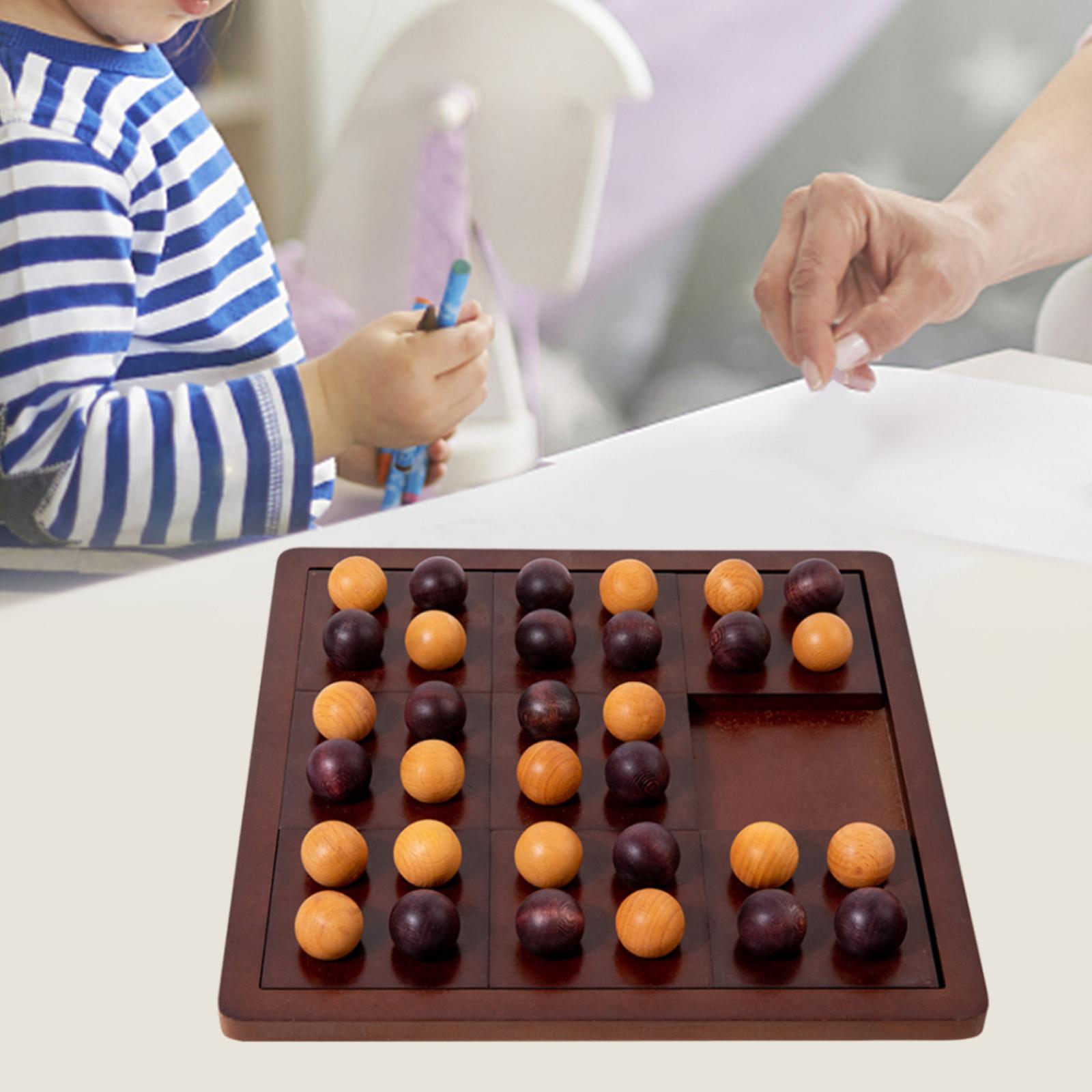 Wood Tic TAC Toe Game Leisure Intelligent Dual Challenge Board Game Chess Toy for Families Children Adults Outdoor Indoor Gifts