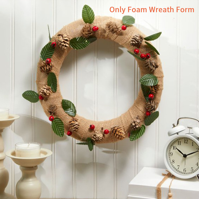 3pcs Arts Thanksgiving DIY Christmas Wedding Foam Wreath Form Garlands Hand  Craft Round Rings For Front Door Holidays Home Decor - AliExpress