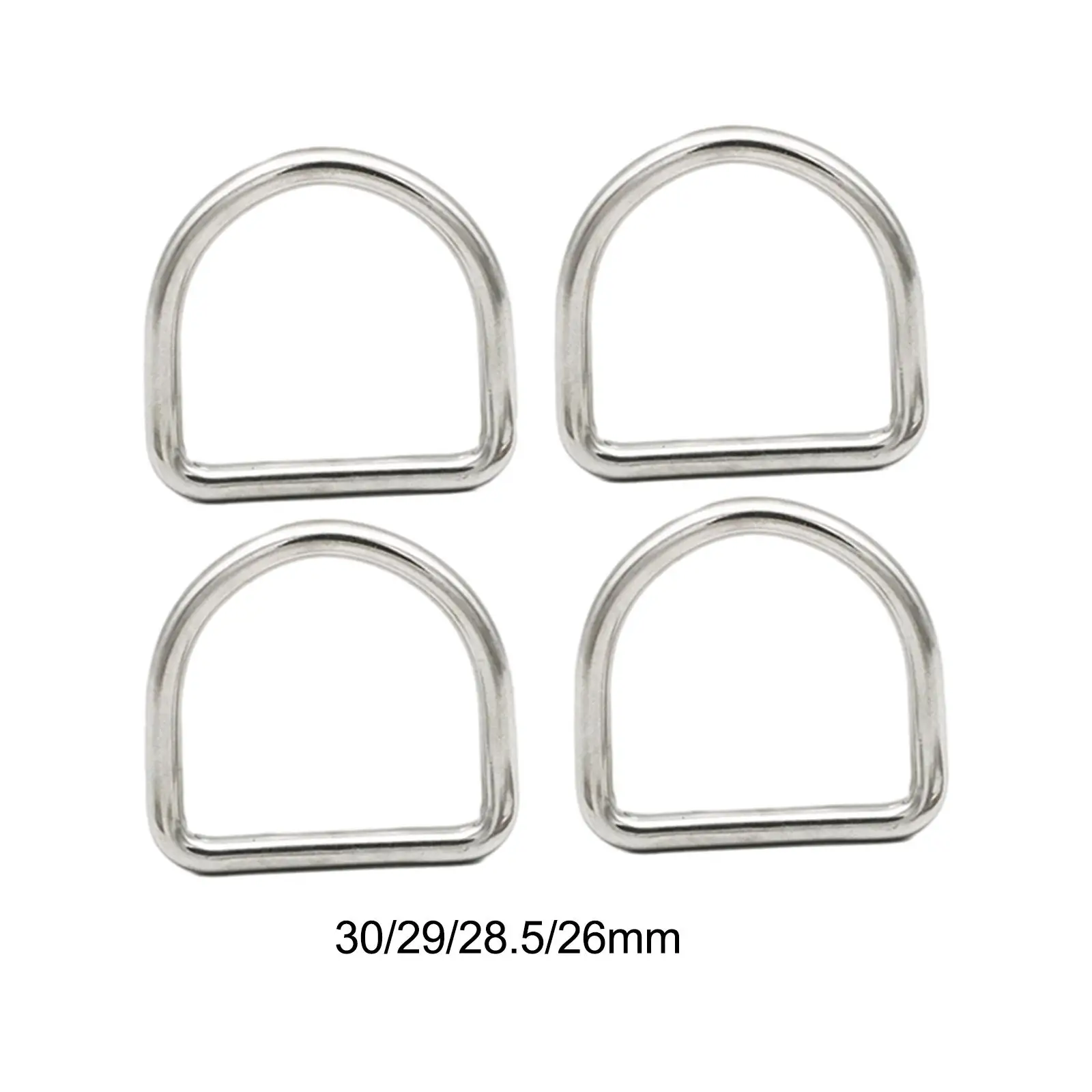 4 Pieces Welded Heavy D Rings D Shape Rings Solid Cast Metal Loops Buckles D Shape Buckle for Hardware Bags Ring Straps Ties