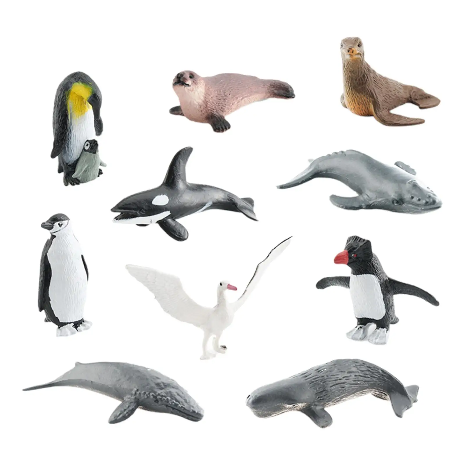 10x Antarctic Animal Playset Sea Animal Figures for Party Favors