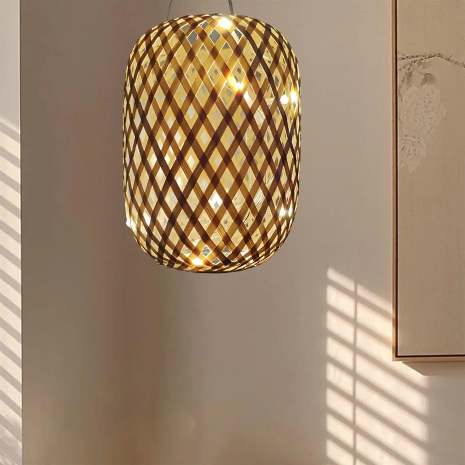 Handwoven Lampshade Ceiling Pendant Light Cover for Living Room Hotel Office