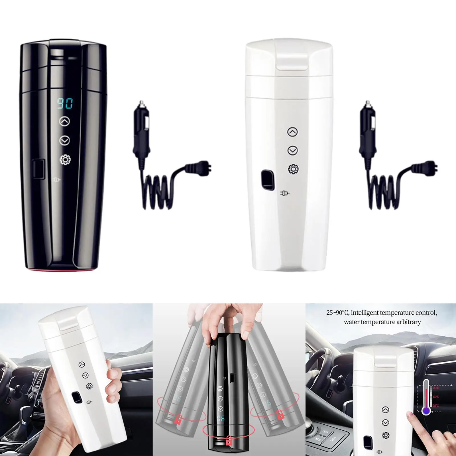 Car Kettle Boiler,  Electric Warmer Portable Heating Insulated  Water, for Tea  Outdoor.