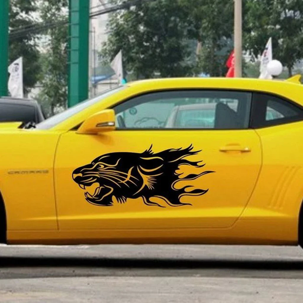 1 Pair Cool Leopard Panther Jaguar Lion Animal Car Body Side Sticker Waterproof Decal 99x44cm