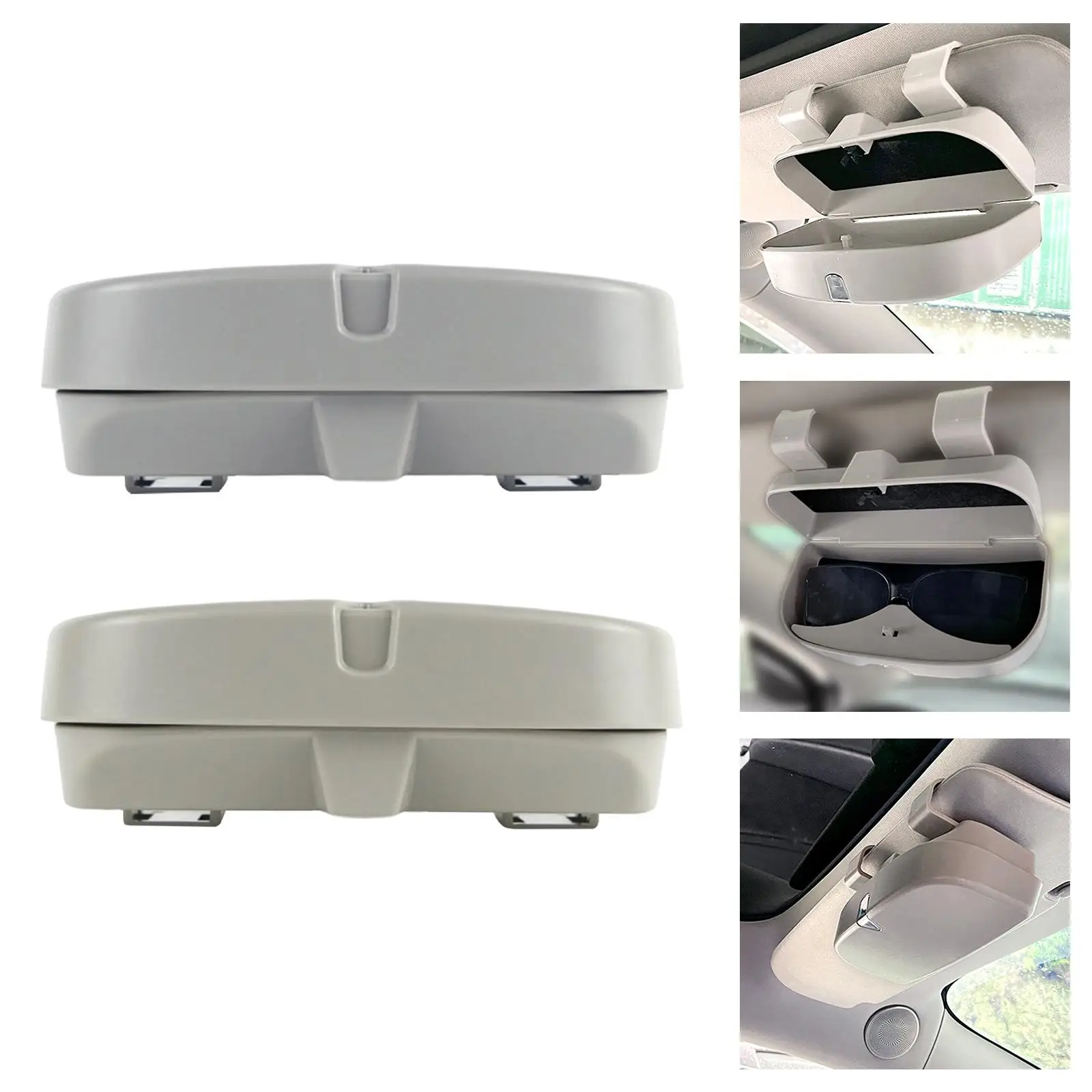 Universal Car Glasses Holder Clip Spring Snap Switch Eyeglasses Storage Organizer Storage Box Fit for Tesla Model 3 Y All Car
