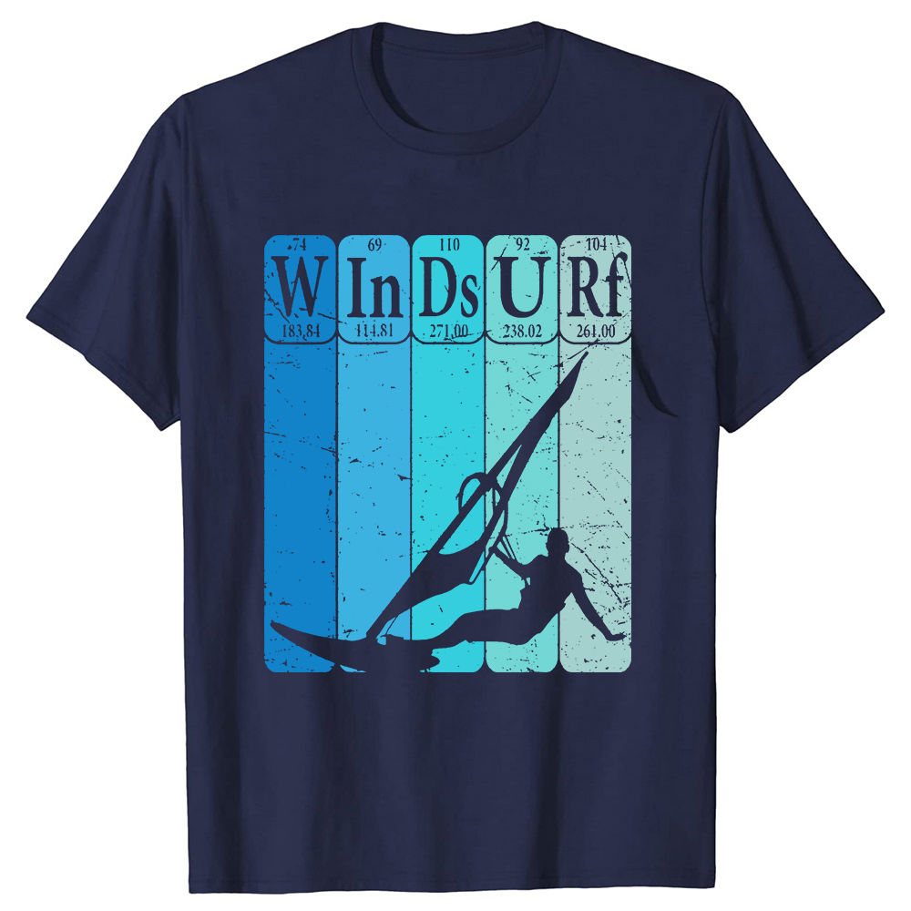 Vintage Windsurf Periodensystem Windsurfen Retro T Shirt Born To Kite T Shirt Windsurfen Geschenke T-shirt Kitesurfer T-shirt – Detail 2