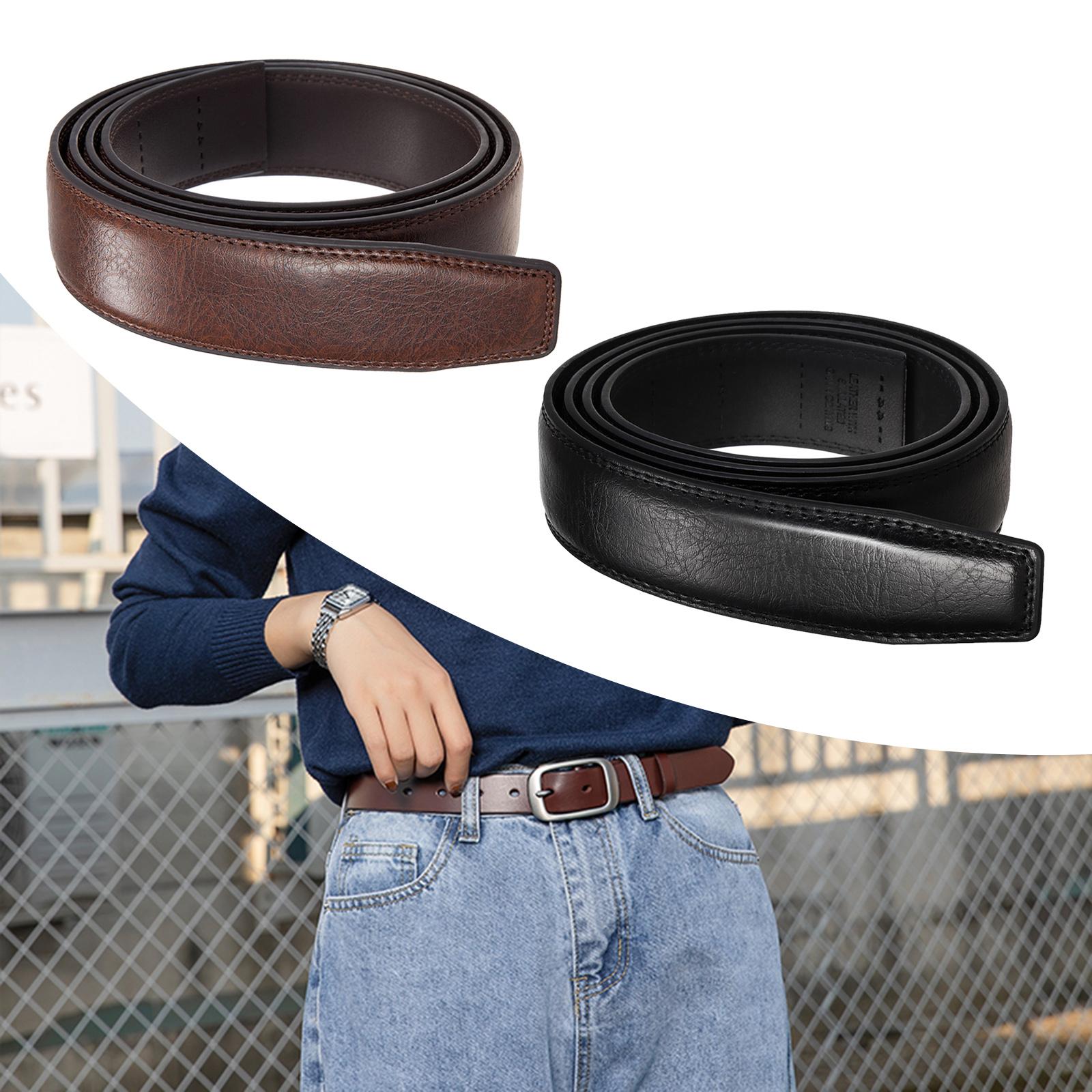 Mens Belt Strip 3.5cm Wide Without Buckle Waist Strap Dress Comfort Belt