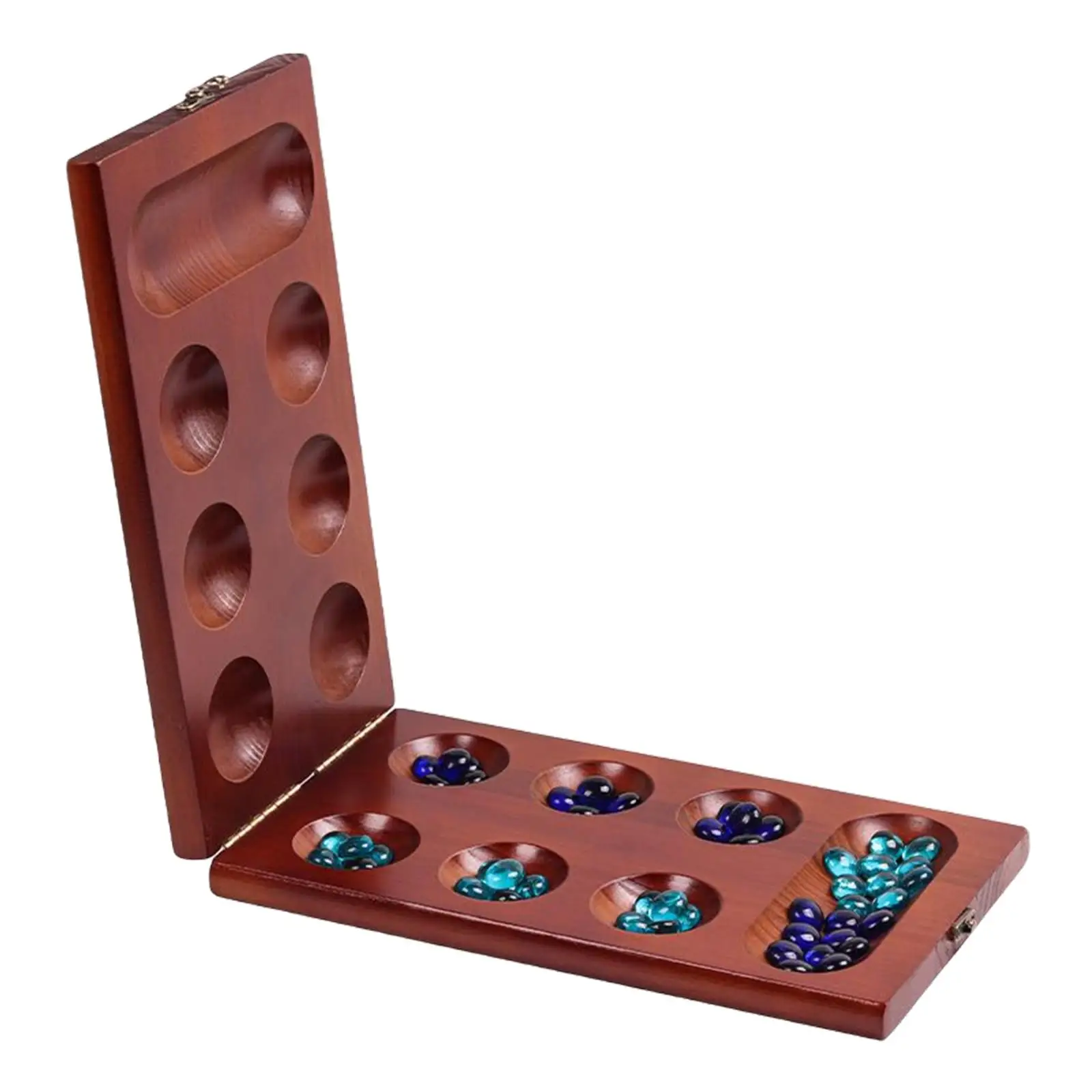 Classic Mancala Board Game, Math Skills with 48 Stones Logic Planning Skills for Entertainment