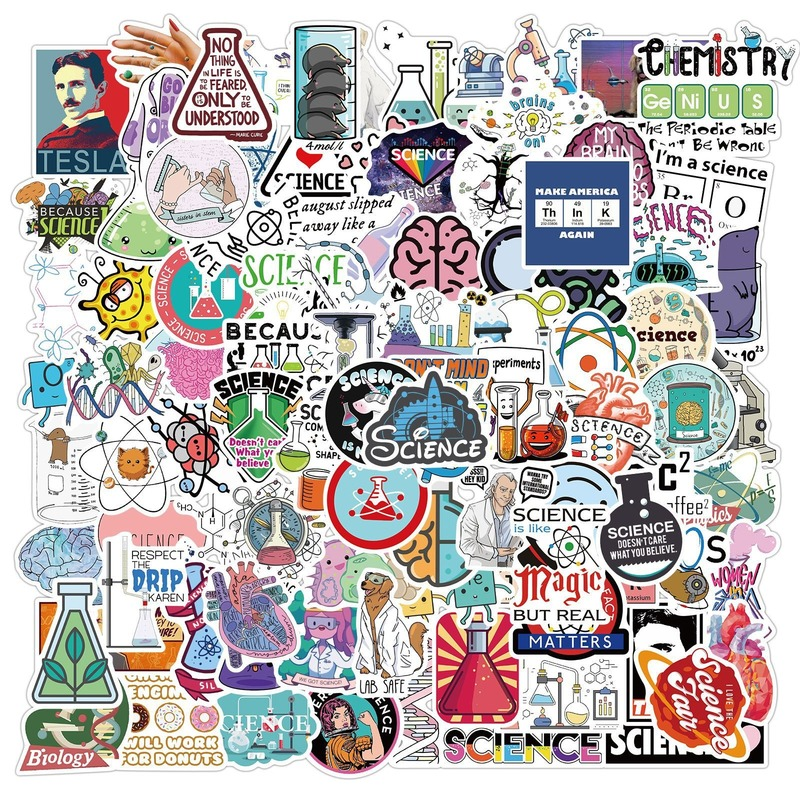 10/50/100 Stück Chemie Wissenschaft Graffiti Aufkleber Wasserdicht Gitarre Laptop Pad Telefon Wasser Tasse Koffer Skateboard Neuheit – Detail 2