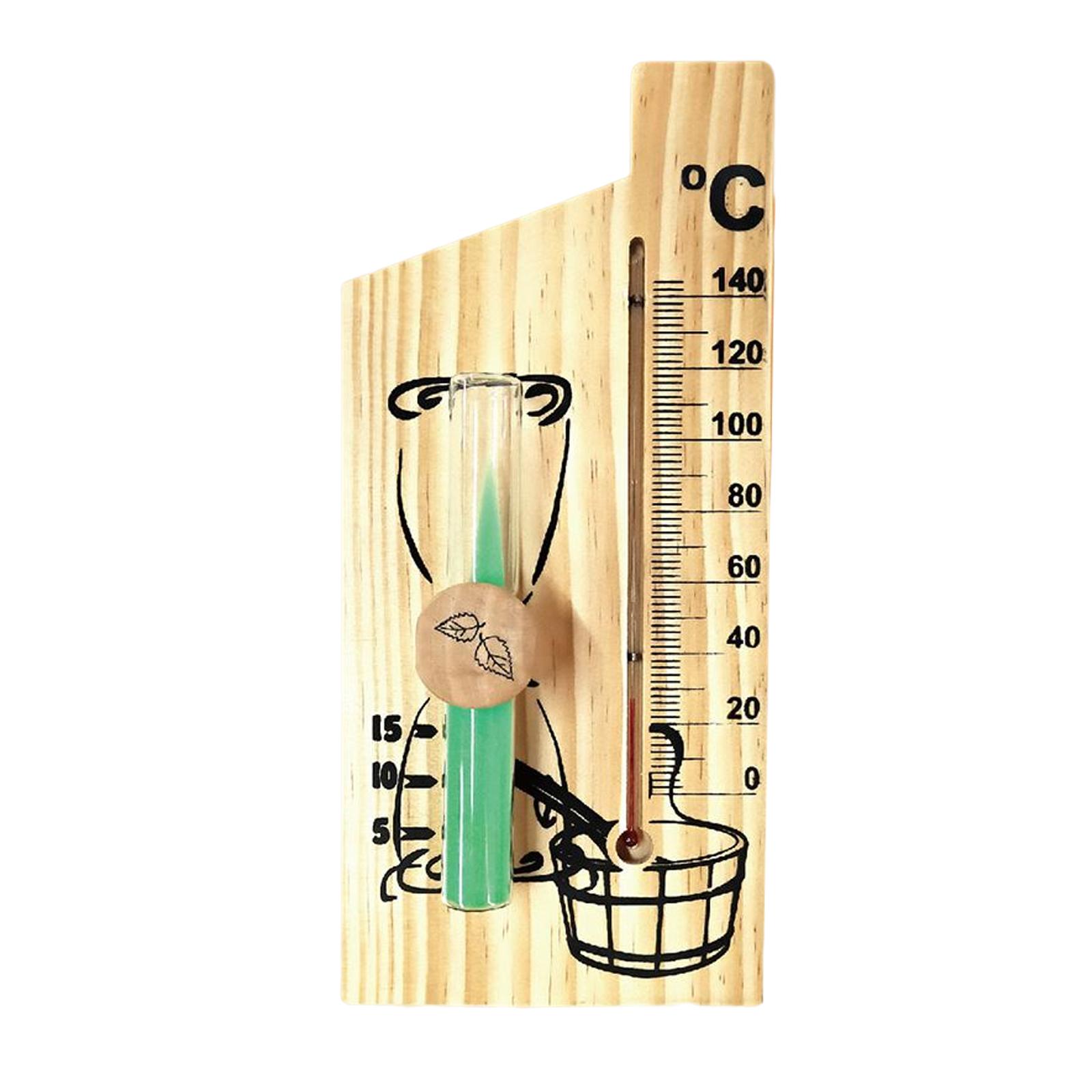 Sauna Thermometer, with Hourglass Sand Timer Sand Clock 15 Min Temperature