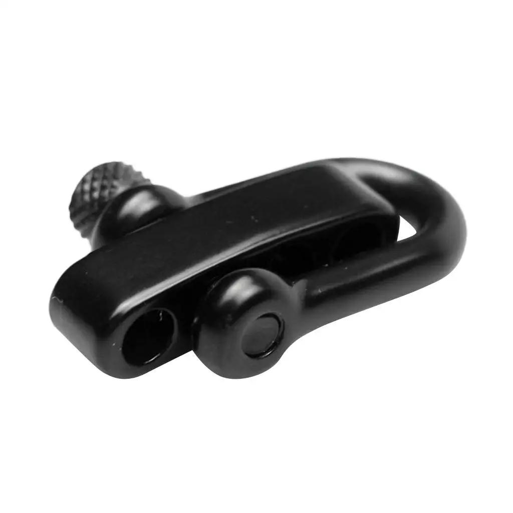 3X U Flat Adjustable Shackle Buckle Clasp for Survival Paracord Bracelet Black
