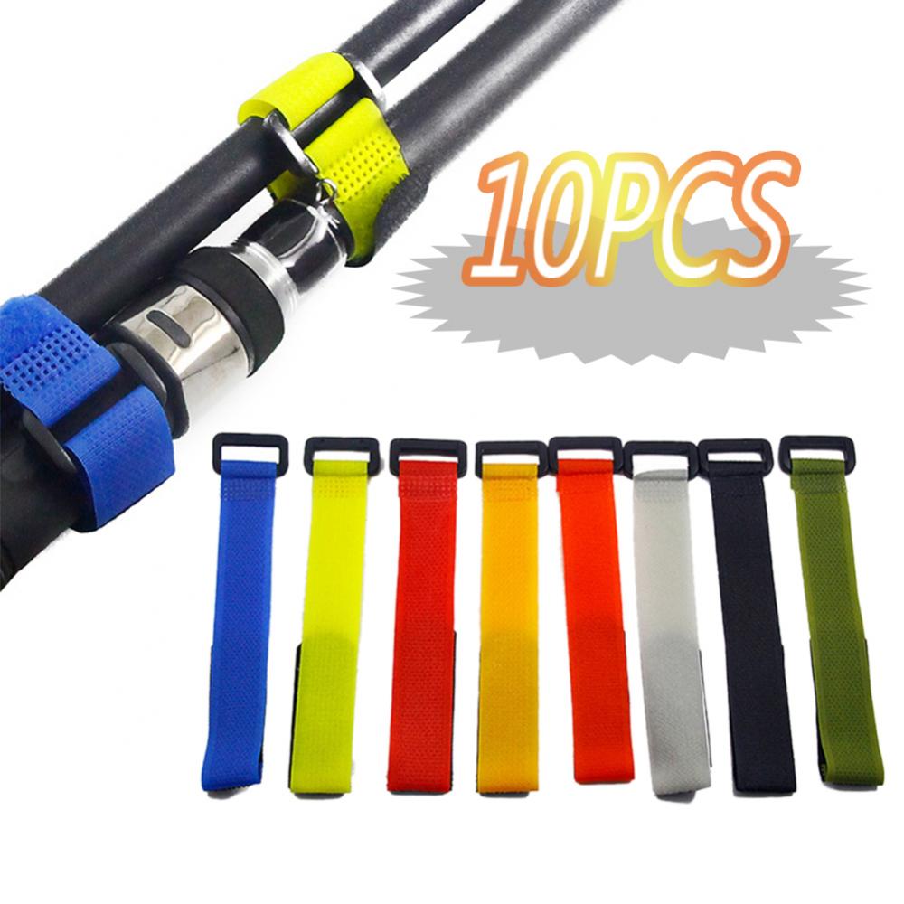 Description Picture 2 of item10Pcs Fishing Rod Tie Holders Straps Belts Suspenders Fastener Hook Loop Cable Cord Magic Tape Bands Belt Straps Fish Tools