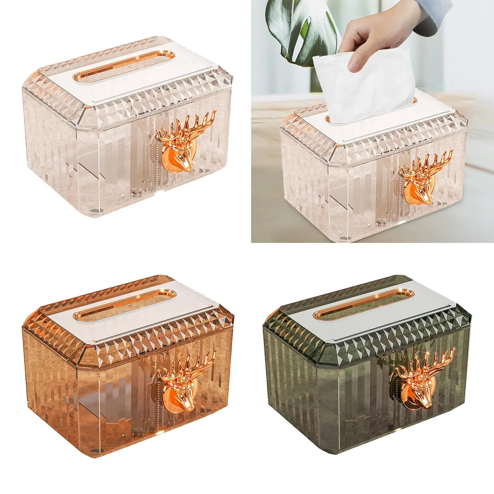 Clear Plastic Tissue Box Facial Napkin Box Holder for Bedroom Car Office