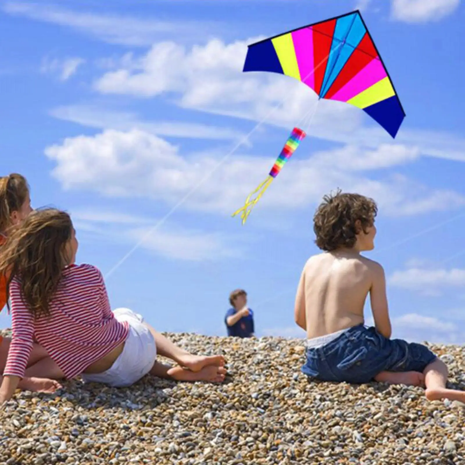 Vivid Delta Kite Windsock Triangle Kite for Sports Garden Teenagers