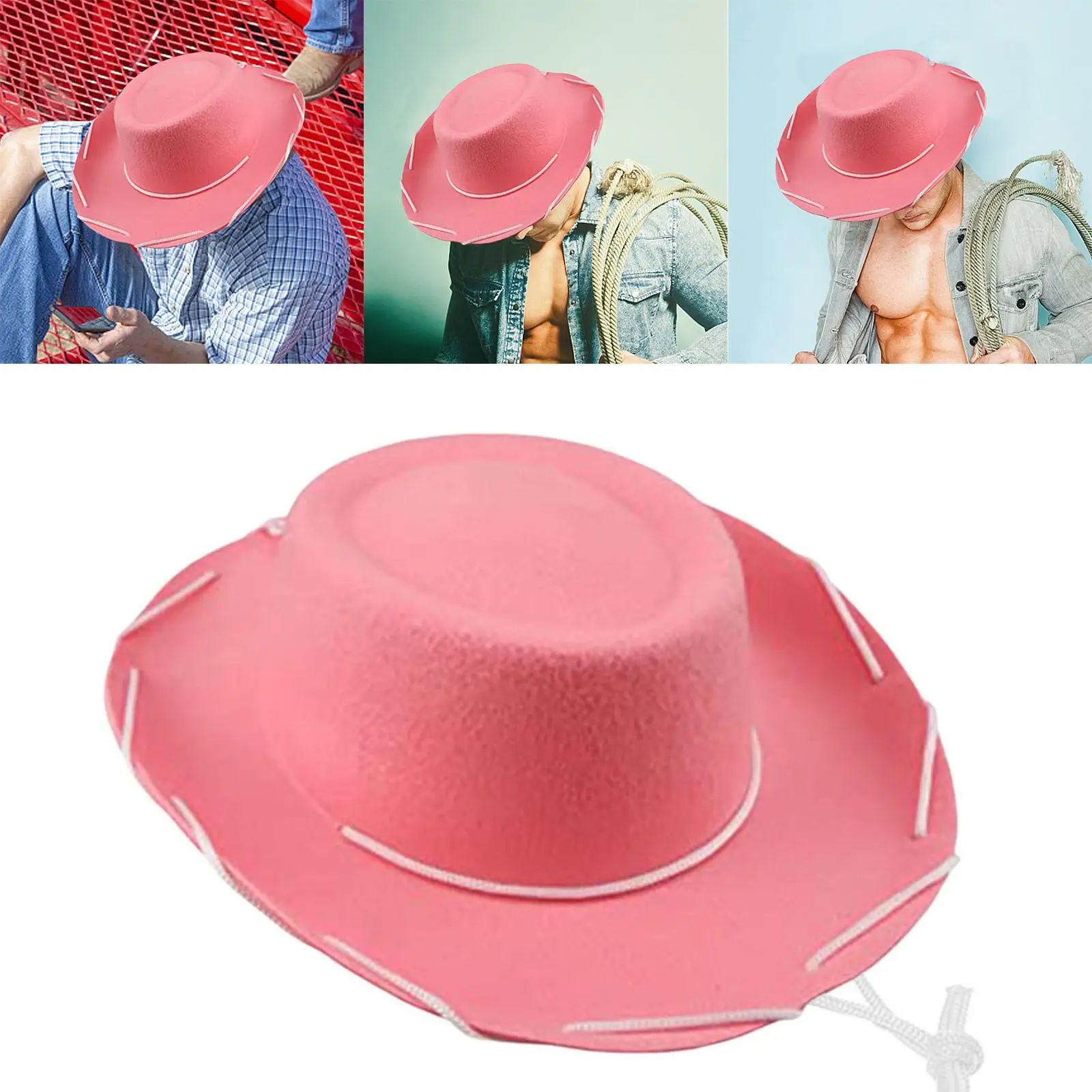 Novelty Cowgirl Hat Costume Fancy Dress Cowboy Hat for Unisex Teens Play Parties