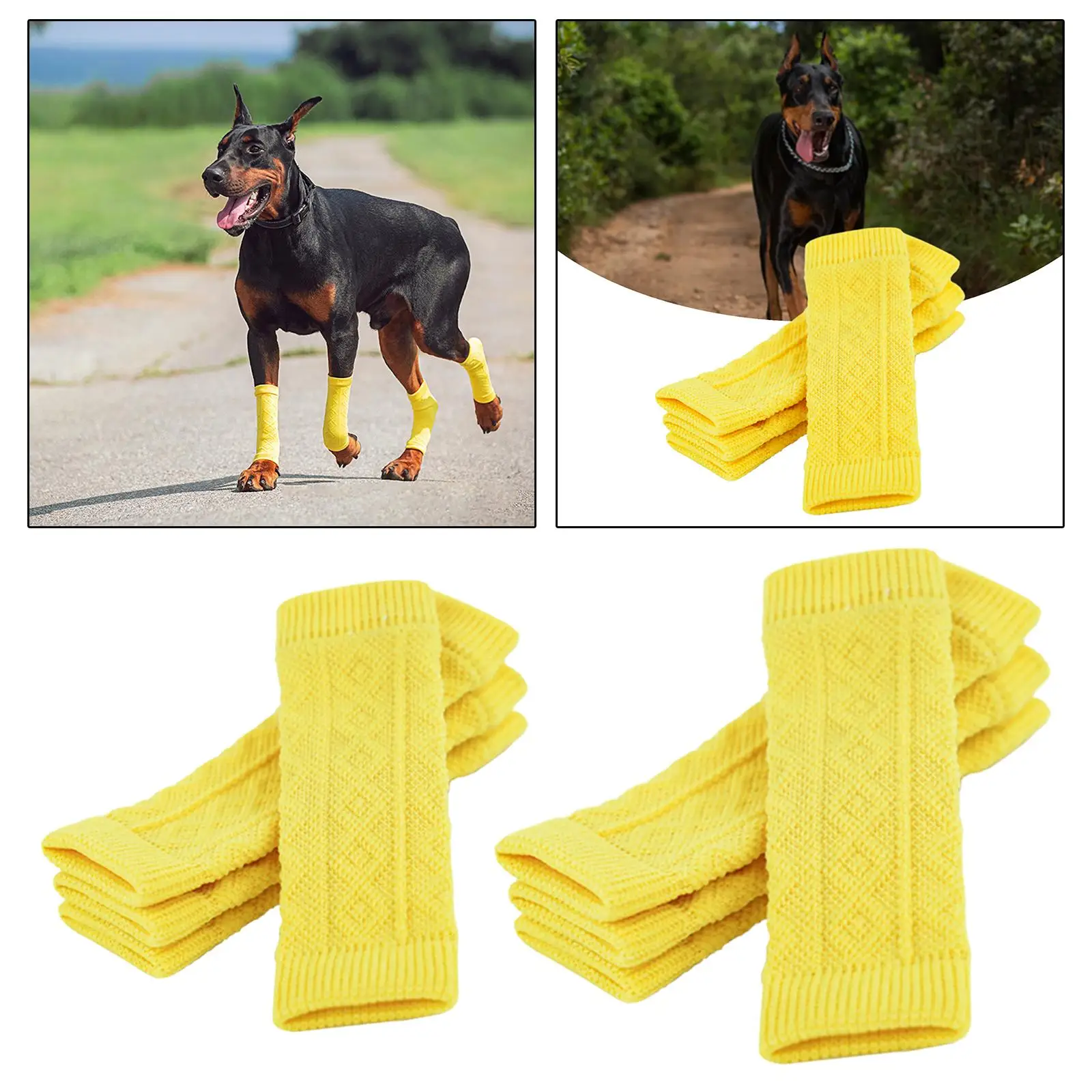 4 Pieces Nonslip Cotton Sock Cover Doggie Grip Socks Pet Socks for Hot/Cold Pavement Small Medium Large Dogs Hardwood Floor