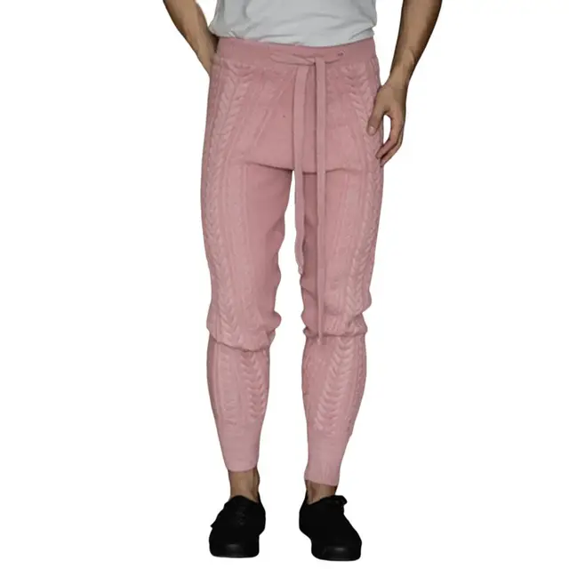 Men's Knitted Pants Autumn Winter Color Matching Acrylic Knitted