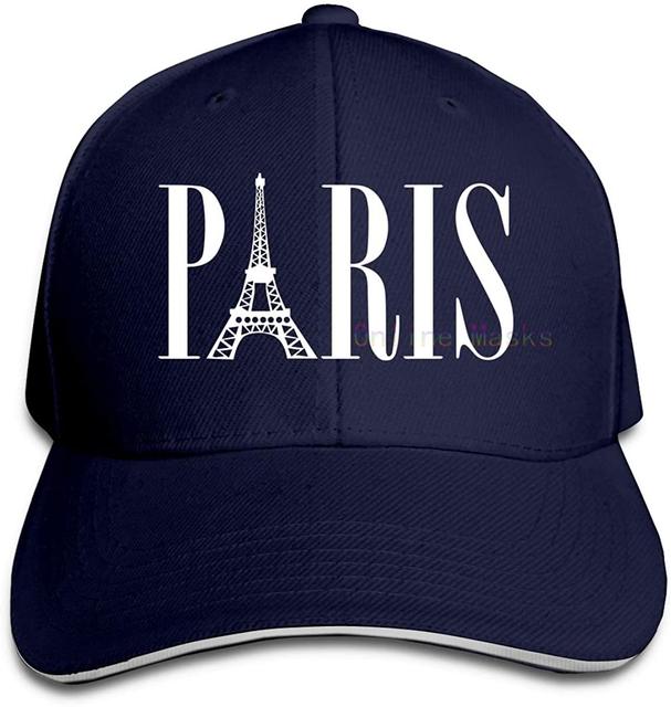 Casquette Baseball Paris Tour Eiffel Fleur Imprimé - Réglable, Polyester Et Coton - Unisexe, Fitness, Running