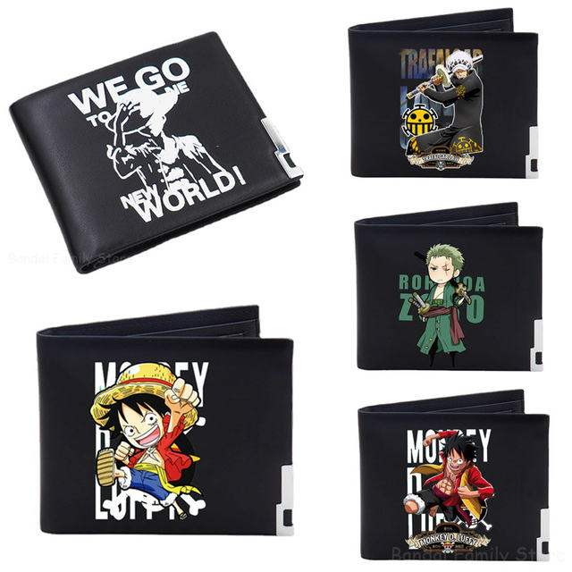 WSHLLLFC Leather Anime Wallets Teen Anime Purse Luffy Anime Gifts Coin  Credit Card Change Card Holder for Boys Girls Men Women (B)