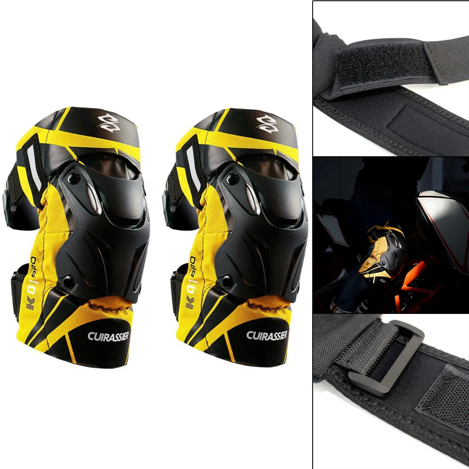 2x Motorcycle Knee Pads Adjustable Guard Fit for Motocross Racing Unisex