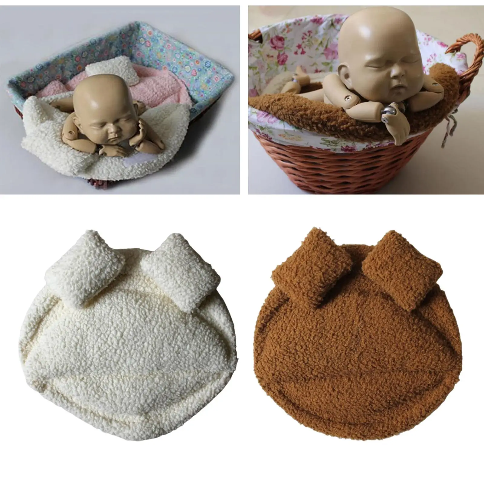 Newborn Photography Props Basket Filler Photoshoot Mat Soft for Newborn Baby