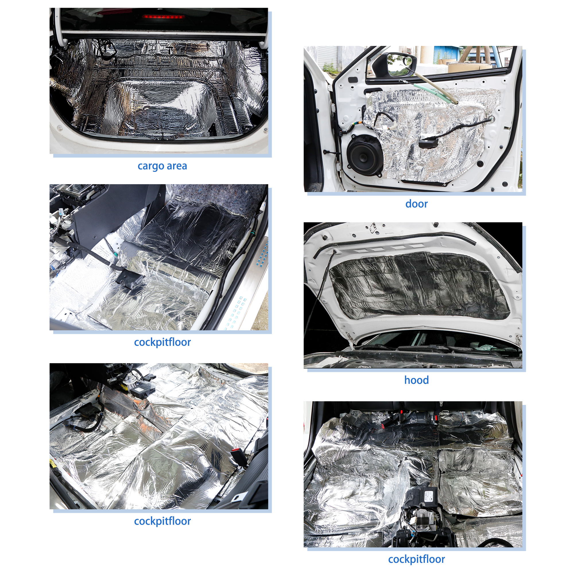 Uxcell Auto Schall-und Wärme isolation matte 5mm 6mm 10mm Aluminiums chaum Tür haube Motor Wärme isolierung Universal Autozubehör – Detail 6
