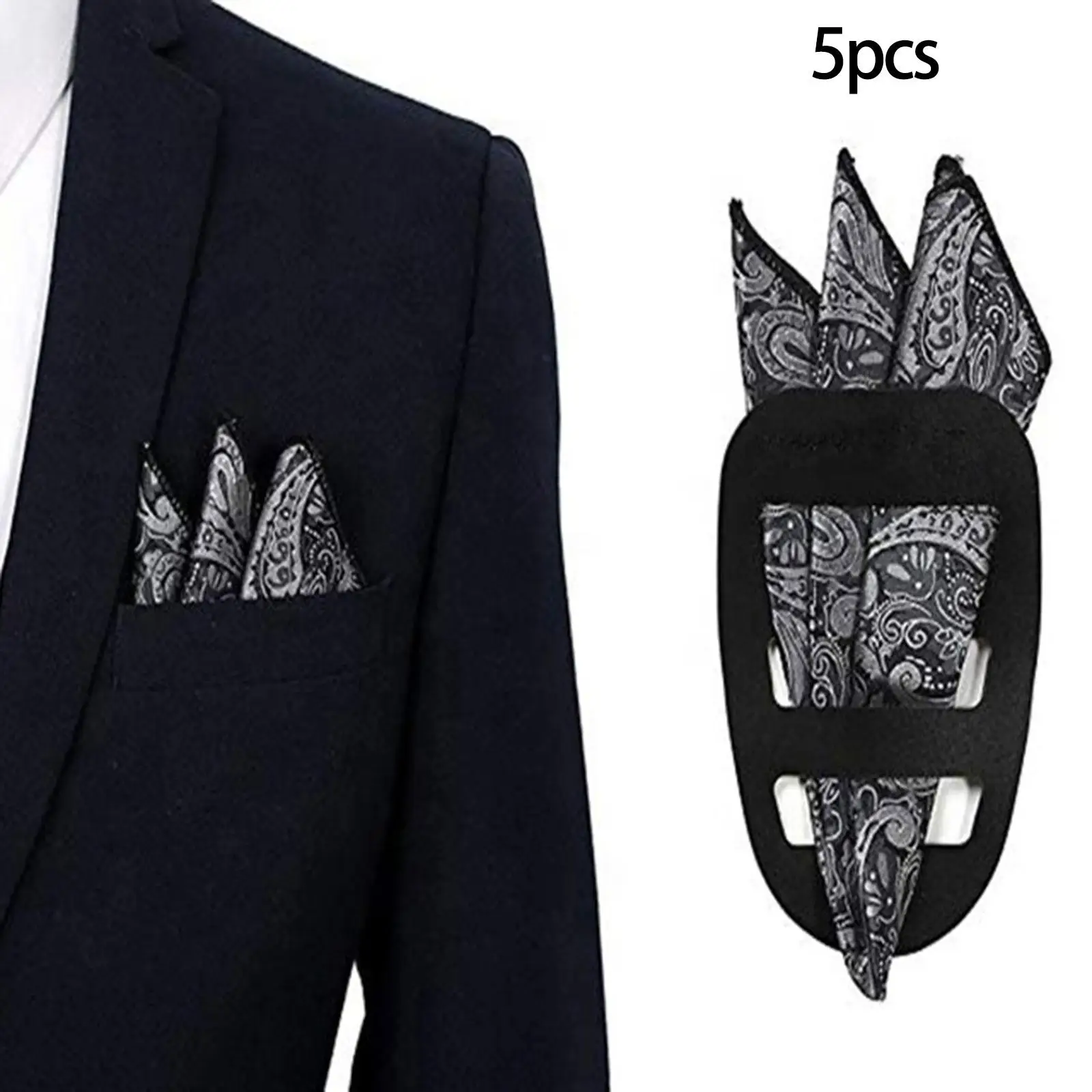 5 Pieces Pocket Square Holder, Square Scarf Holder, Pocket Towel Holder Support for MenS suits, Vests, Dinner Jackets