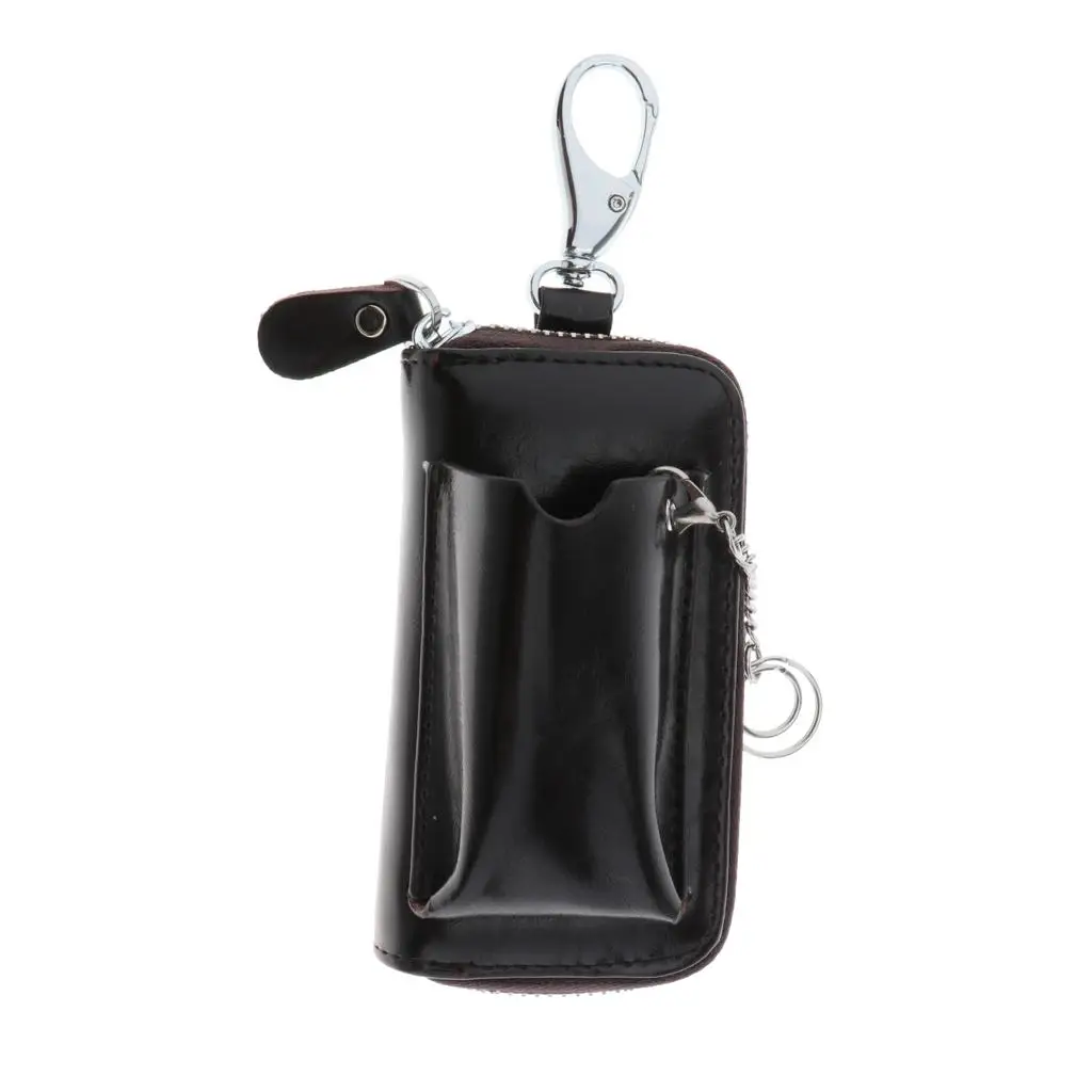 Mens Fashion Zip Around 6 Hook Key Case Car Key Holder Wallet