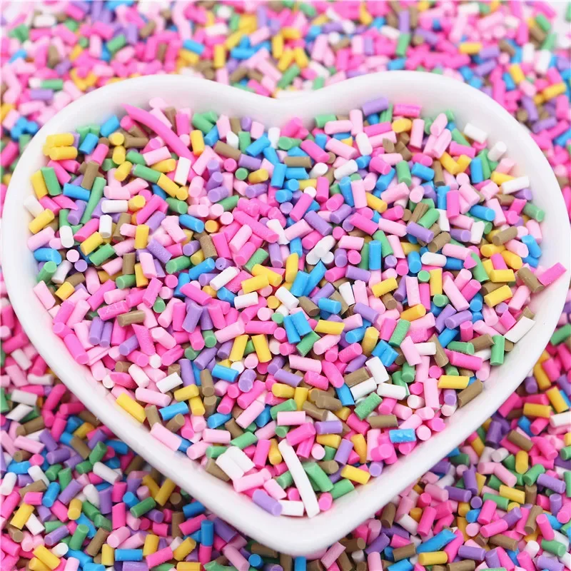 Süßigkeiten-Polymer-Ton-Scheiben, 1 mm, dünn, lang, zylindrisch, heiße Ton-Streusel für Schleim, DIY-Handwerk, winziges Kunststoff-Ton-Zubehör – Detail 9