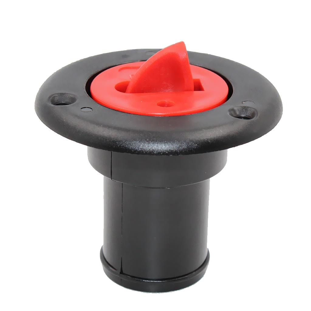 MagiDeal Black Nylon 38mm 1 1/2` Fuel Gas Deck Filler & Red Cap Flush Mount for Boat