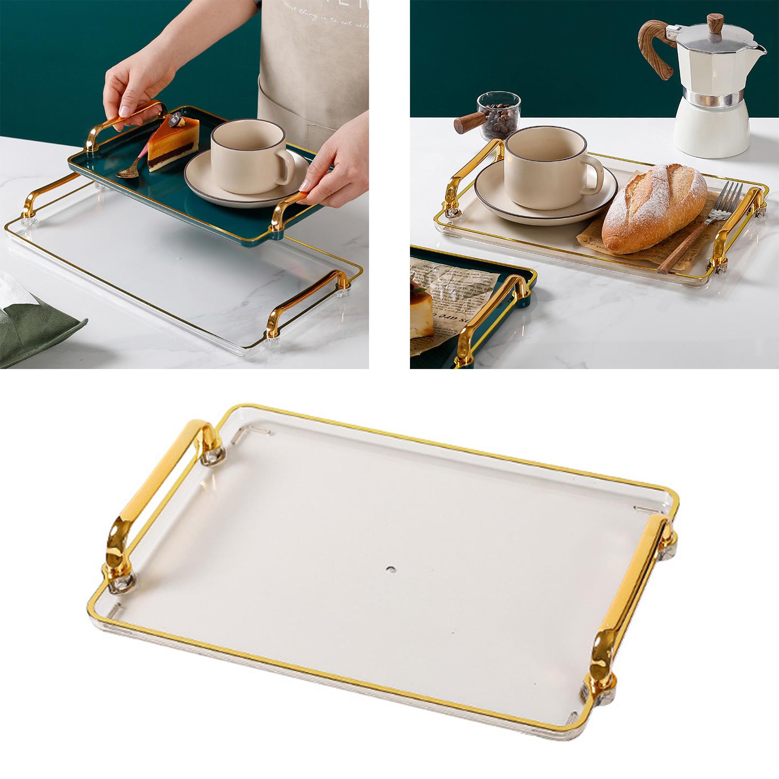 Plastic Serving Tray with Handles Home Kitchen Supplies Multi Purpose Nordic Breakfast in Bed Tray for Table Home Fast Food Food
