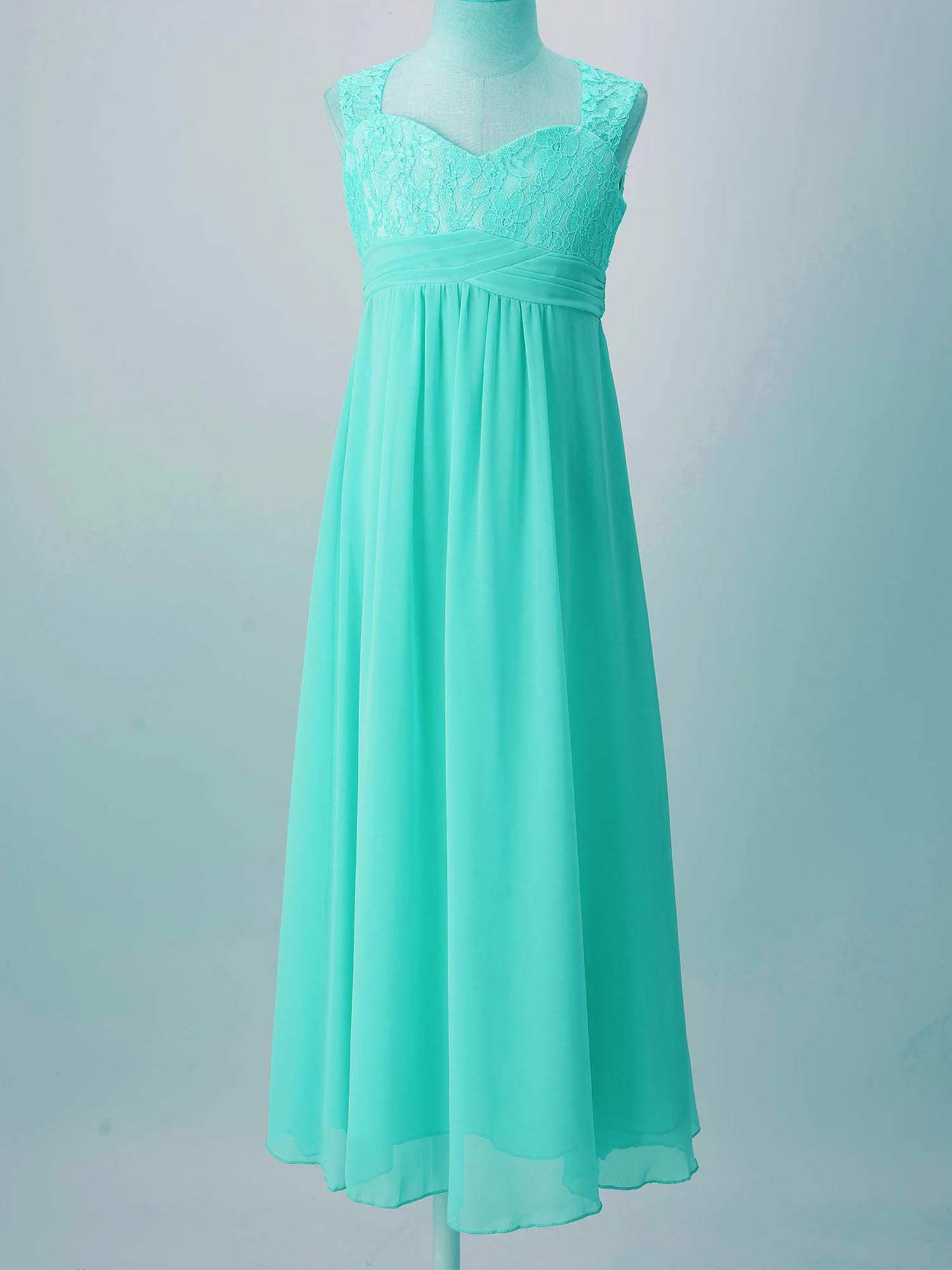 4-16Yrs Mädchen Ärmellosen Chiffon Spitze Party Kleider Blume Mädchen Kleid Pageant Hochzeit Brautjungfer Geburtstag Prinzessin Maxi Kleid – Detail 19