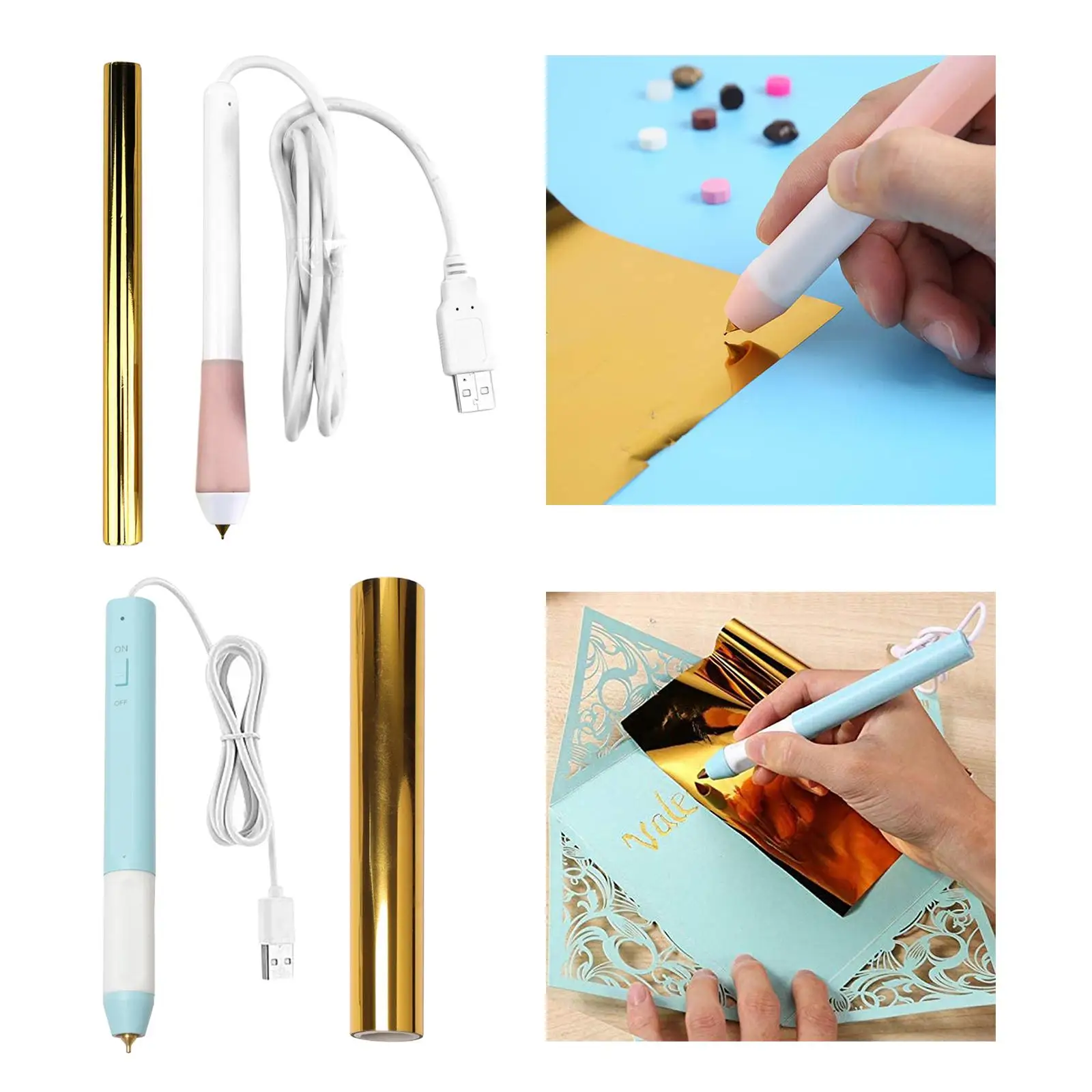Heated Pen Set USB 1.5mm Tip Personalised Paper Cardmaking