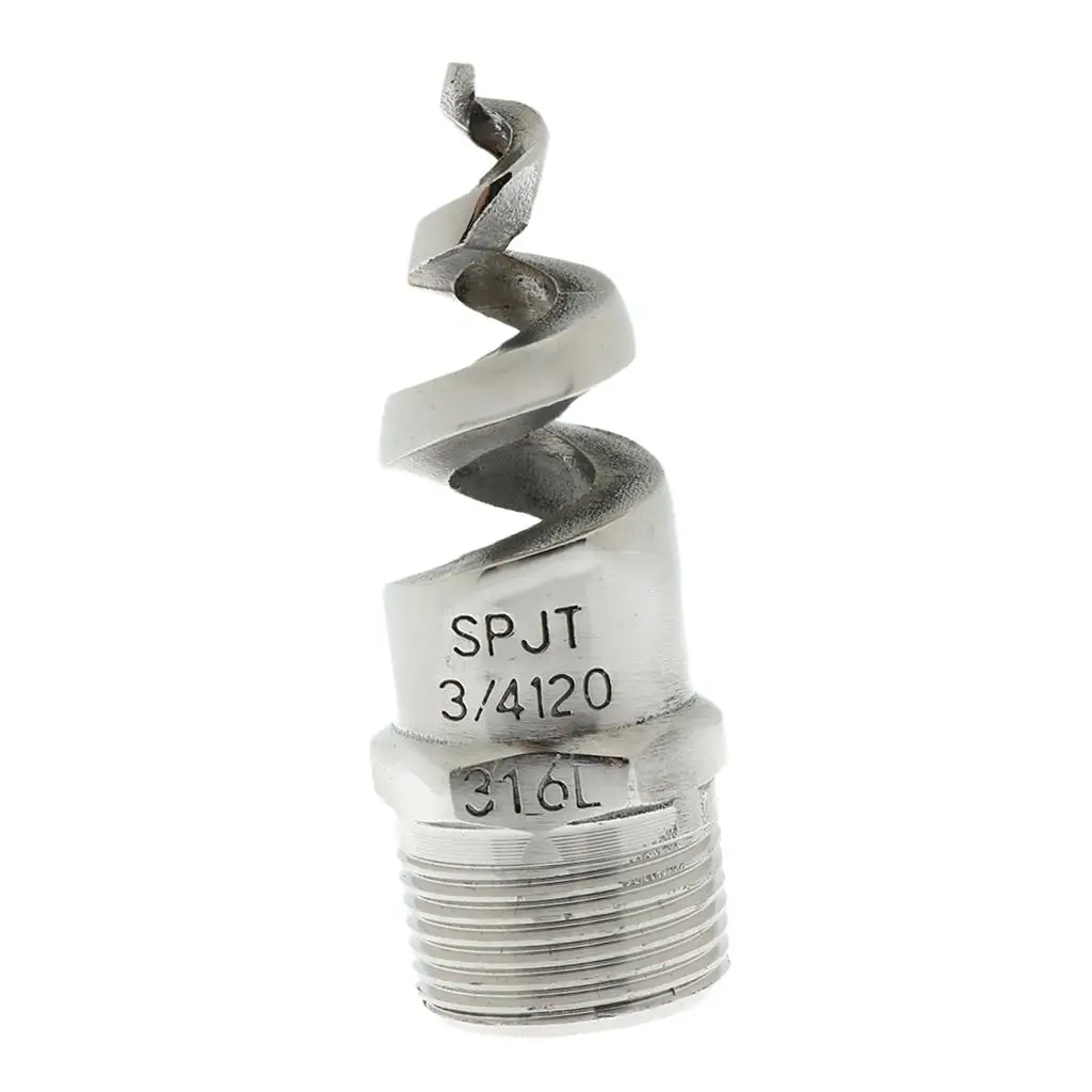 Spiral Spray Nozzle Male Thread 316L--Stainless Steel 120 Degree Cone Bulk --3/4 inch