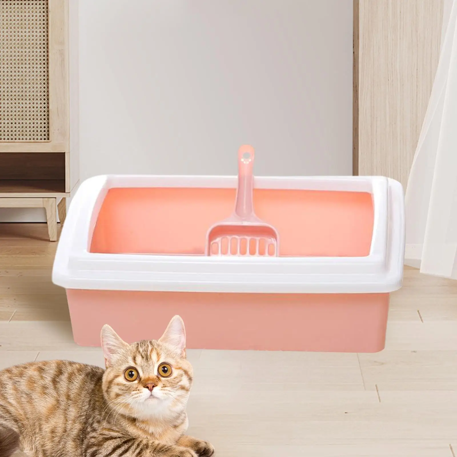 Open Box High Sides Potty Toilet for Small and Medium Cats