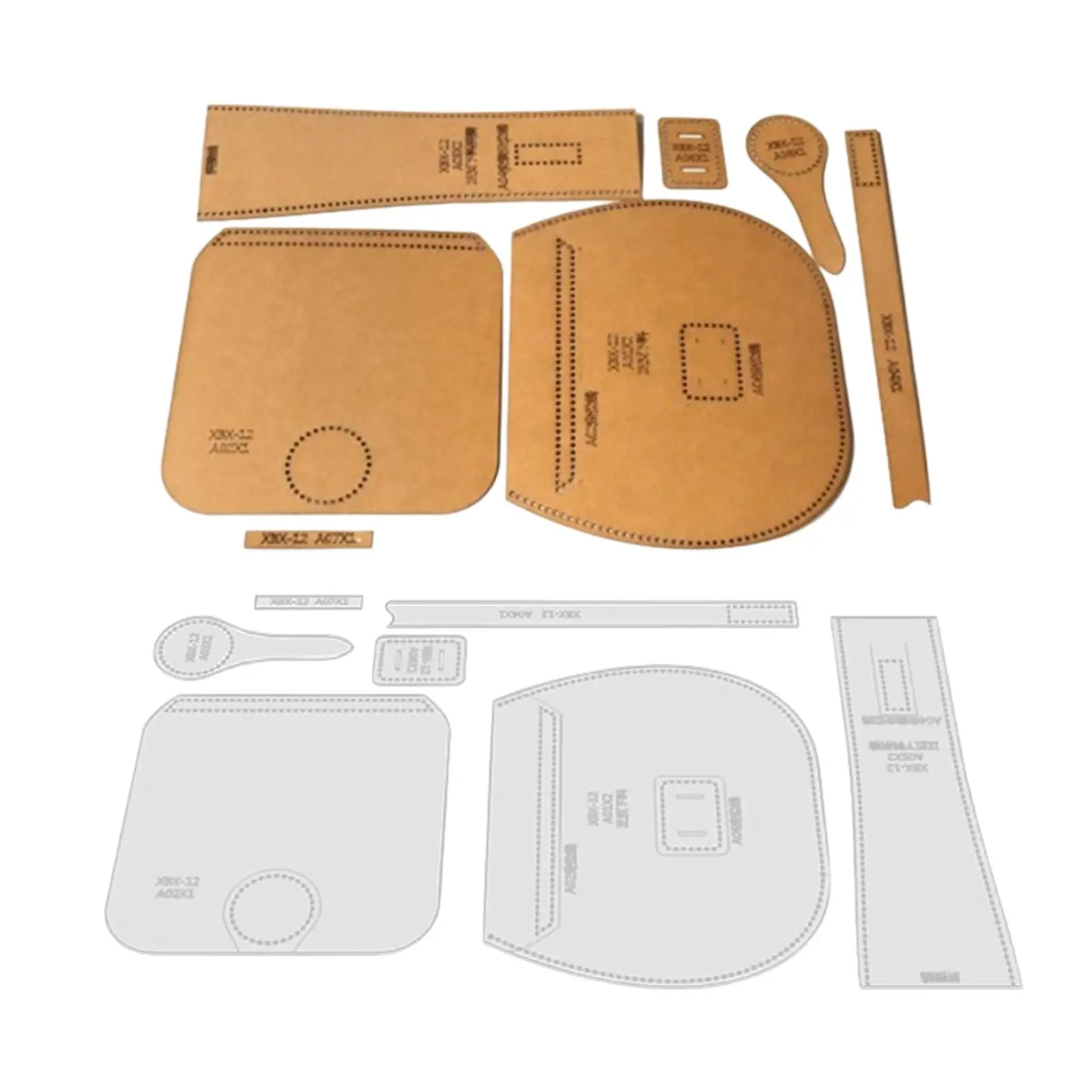 7Pcs Leather Stencils Patterns Bag Templates Handbag Make Sewing Tool Tote Bag Design Bag Template Ruler for Leather Craft
