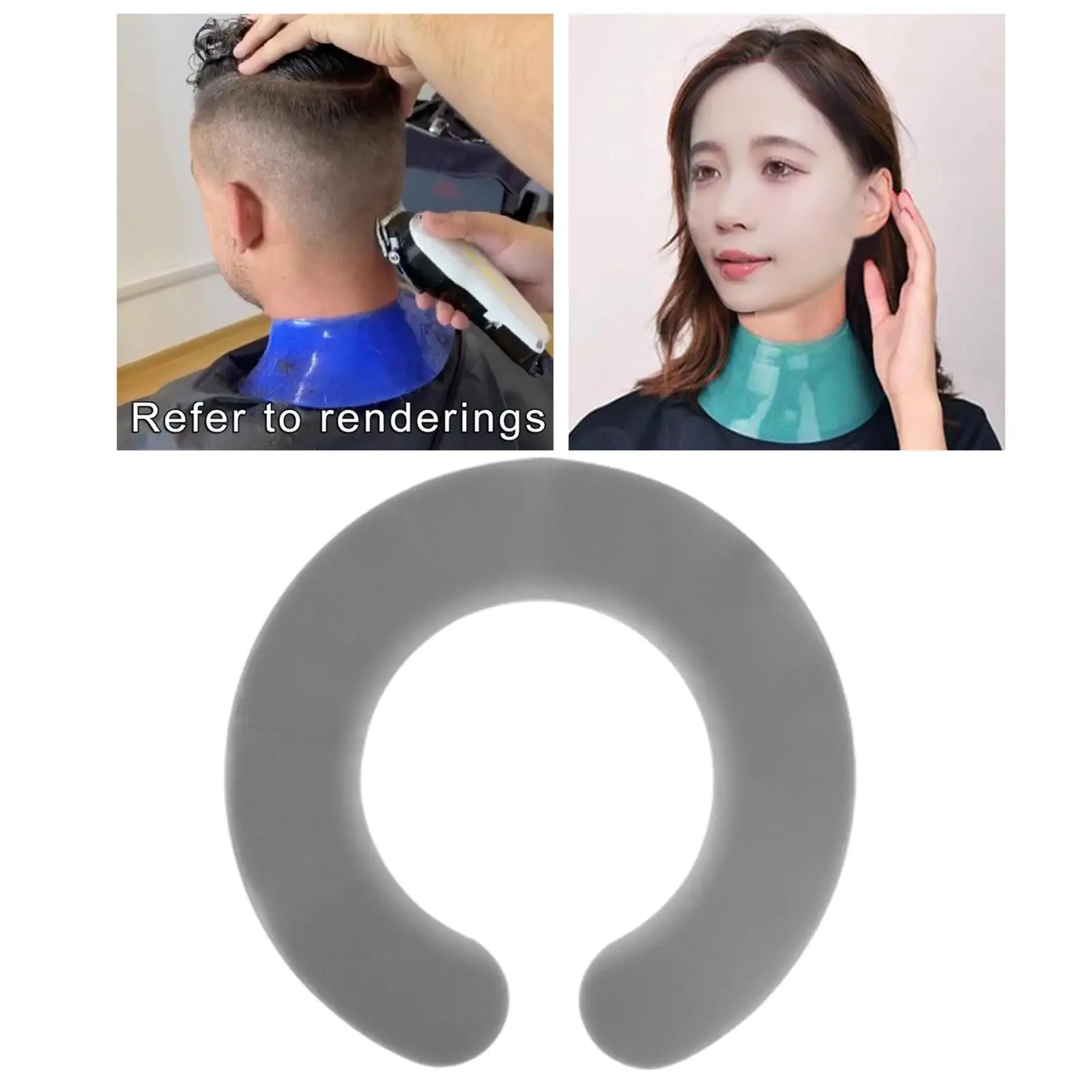 2x Barber Shop Stylist Cutting Collar for Men`s Haircut Blue Gray