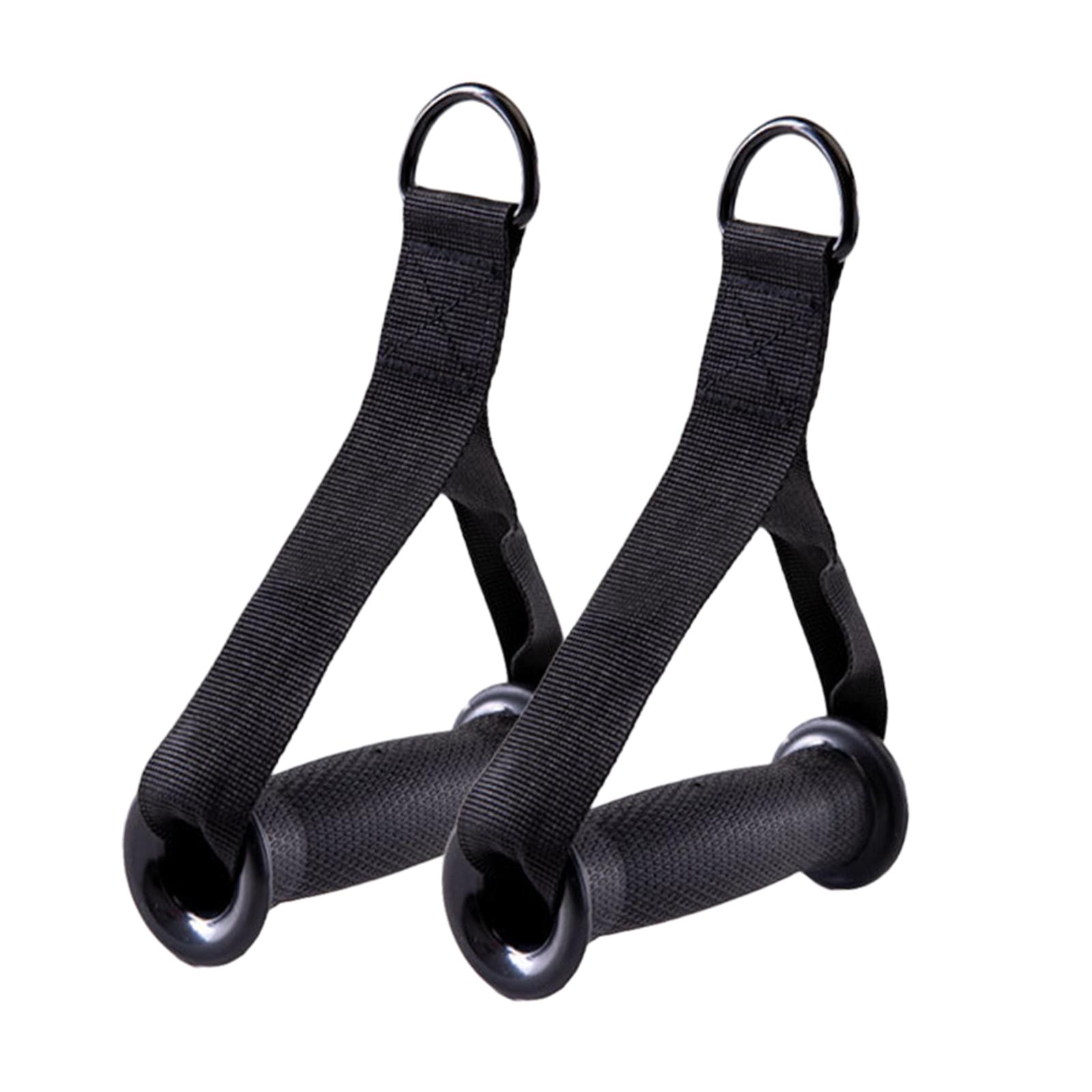 Resistance Band Handles Black for Pull Down Gym Equipment Pulley System