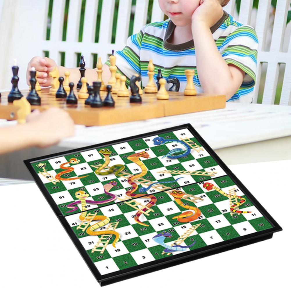1 Set Folding Snake Ladder Toy Useful Portable Bright Colors for Party Chess  Board Game Snake Ladder Game| | - AliExpress