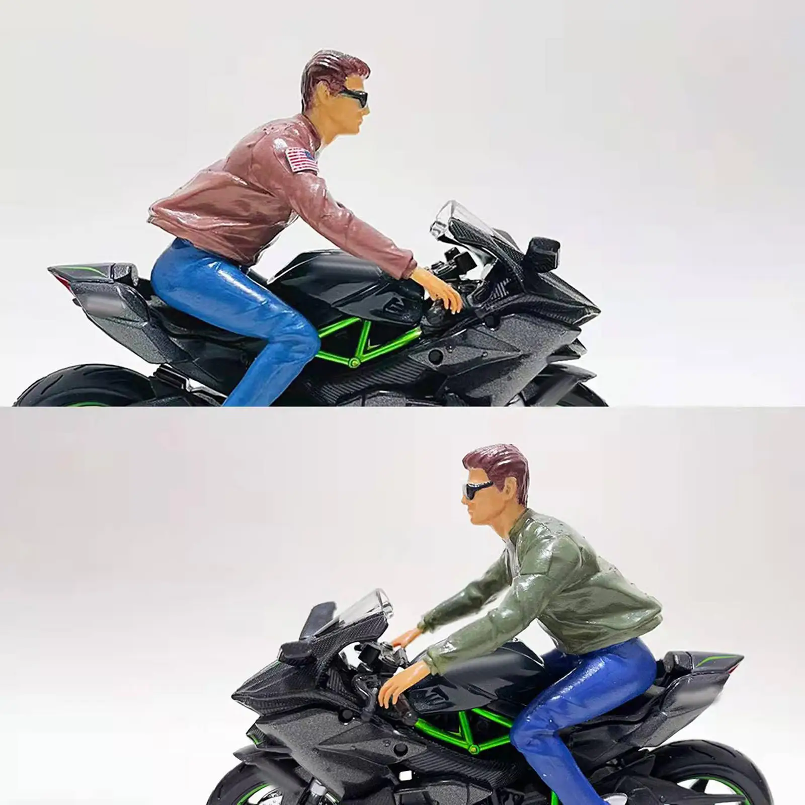 Miniature People Model Ride Motorcycle Doll 1/18 Character Model Toys for Match Motorcycle Model