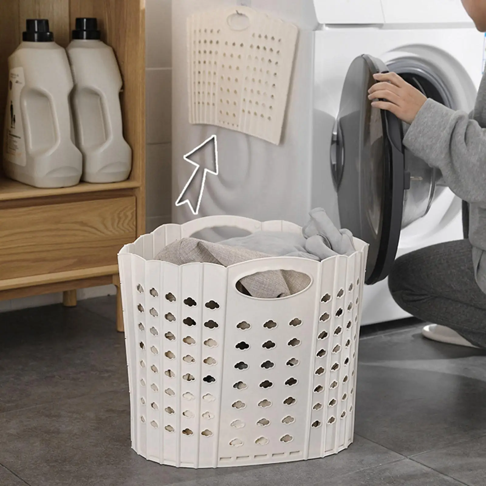 ijzer boom jacht Draagbare Inklapbare Wasmand Flexibele Opvouwbare Volledig Geventileerde  Ruimtebesparend Plastic Wasmand Wassen Bin Voor Closet Dorm| | - AliExpress